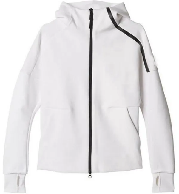 Nouveaux hommes à capuche costumes de sport noir blanc survêtements veste à capuche hommes/femmes coupe-vent fermeture éclair sportwear mode veste à capuche + pantalon