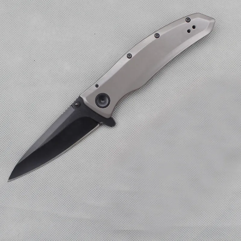 KS 2200 Grid Assisted Knife 8Cr13 58HRC Blade Steel Gray Handle Black Plain Edge EDC Pocket Knife knives With Retail Box