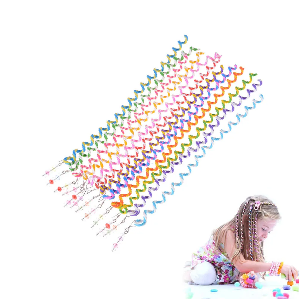 TEROKK Girl Hair Curler Rope Braid Colorful Headwear Tool Plastic Girl Hair Accessory Color Random