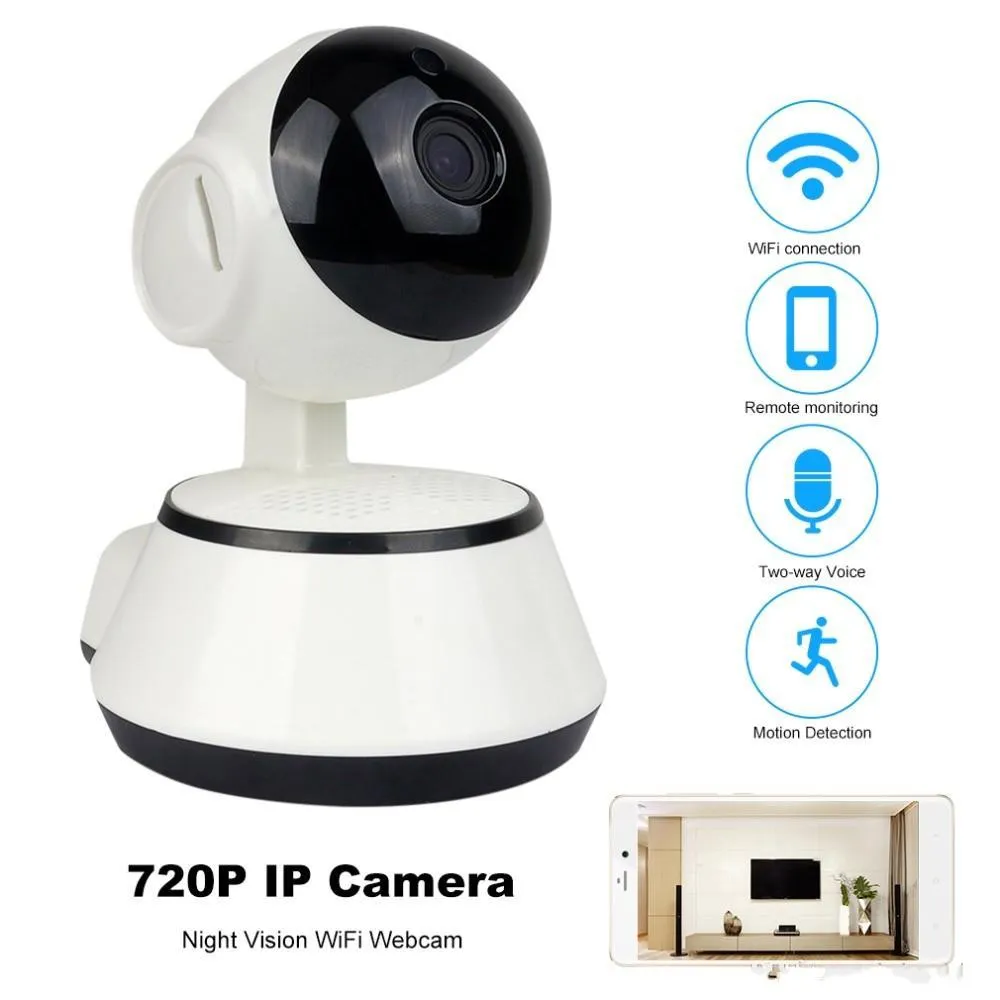 WiFi IP-kameraövervakning 720p HD Night Vision Tvåvägs Audio Wireless Video CCTV Camera Baby Monitor Hem Säkerhetssystem IP-kameror