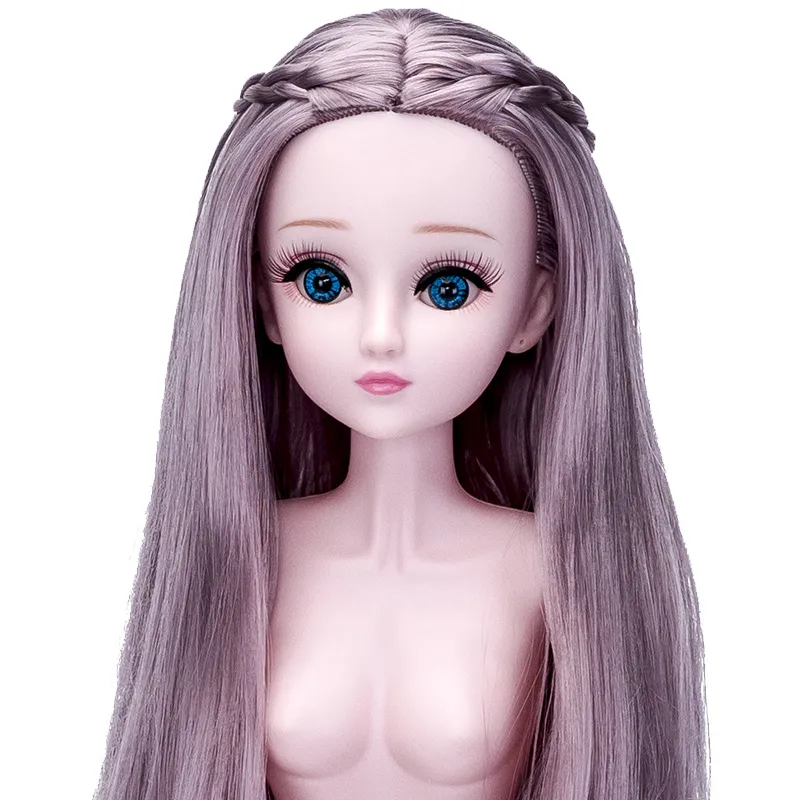 1/3 60cm bjd bonecas 21 articulações móveis Corpo com olhos 3D Moda DIY cabelo fêmea nu nu feminina dolls brinquedo para meninas presente lj201031
