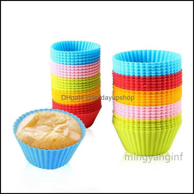 Moulds Mini Muffin Pan - Reusable Silicone Cupcake Molds Small Baking Cups Truffle Cake Nonstick 5 Colors MY-inf469