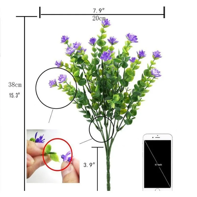 人工花屋外植物低木ボックスウッドプラスチックの葉偽の茂みの緑の窓ホームヤードガーデンウェディング装飾A10240 7217I