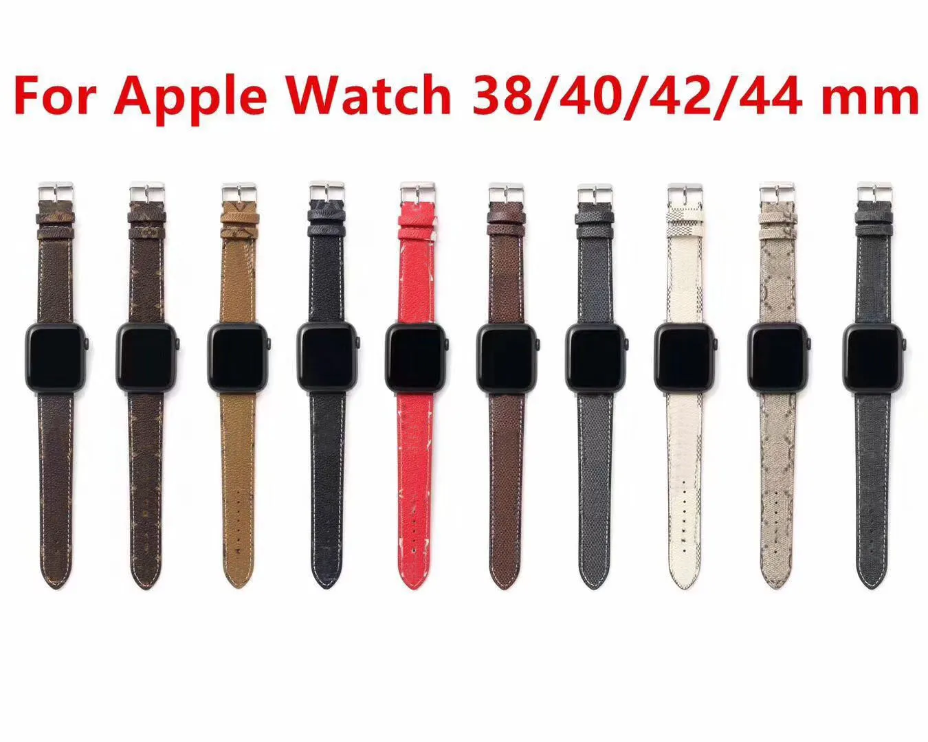 VV 디자이너 시계 밴드 시계 밴드 42mm 38mm 40mm 44mm iwatch 1 2 3 4 5 밴드 가죽 스트랩 팔찌 패션 줄무늬