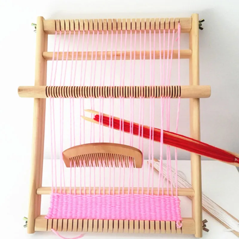 DIYの組み立て伝統的な教育編み機子供木製の簡単な操作ニッターツール親子手作りのおもちゃ