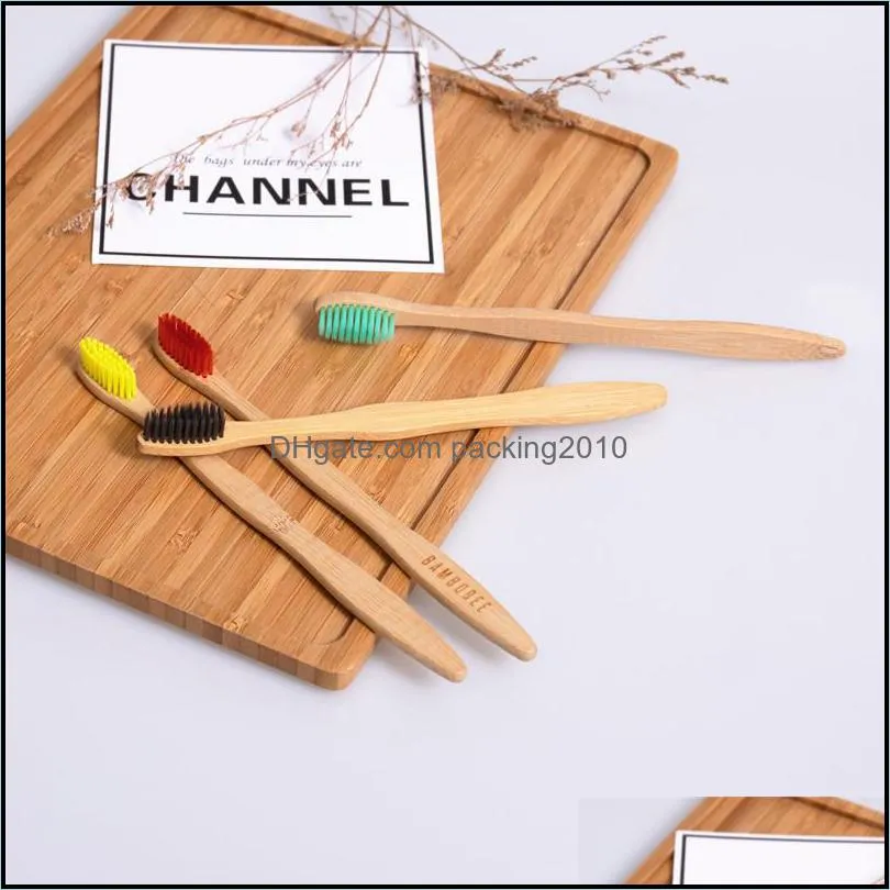 Bamboo toothbrush environmental protection log brush bam boo carbon grinding point silk Travel Hotel Tooth Brushes