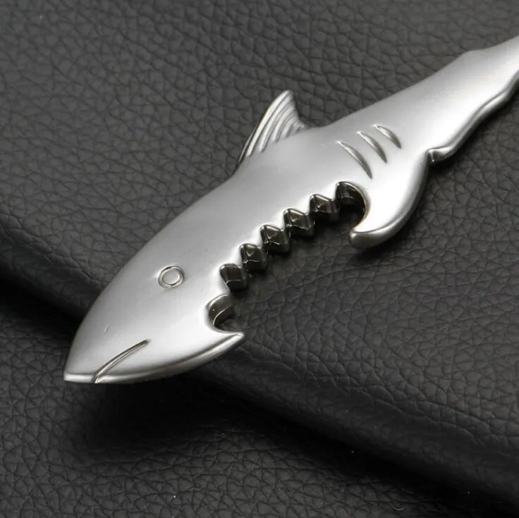 Retro Keychain Shark Bottle Opener Bar Tools Metal Key Ring Beer Bottles Openers Portable Kitchen Creative Gift barware LXL1155-1
