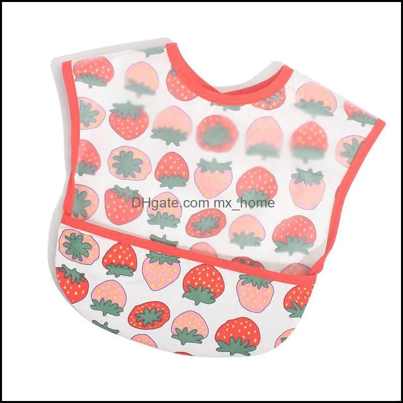 15 styles Baby EVA Waterproof Lunch Bibs Cartoon Fruits Printing Infants Bib Boys Girls Feeding Burp Cloths Apron Z4766