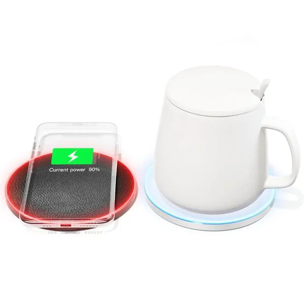 JAKCOM HC2S Wireless Heating Cup Set nuovo prodotto ricarica wireless per cellulare e mantenimento in caldo 2in1 QC30 18w QI wireless fast charger mug cup