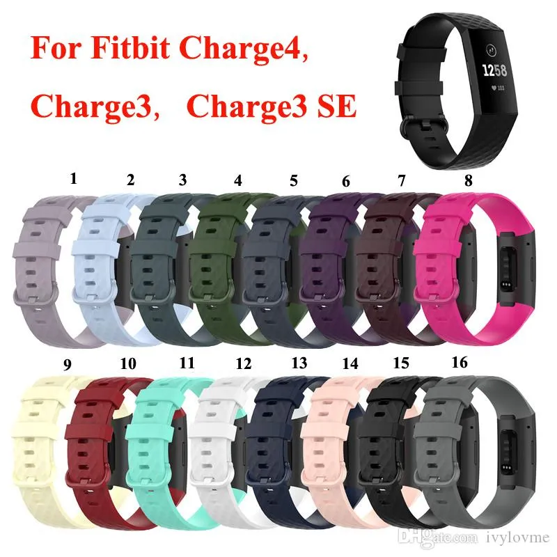 Newest Fashion Smart Silicone Strap Band For Fitbit Charge 4 Replacement Wristband Bracelet Adjustable For Fitbit Charge 3 3 SE 100pcs