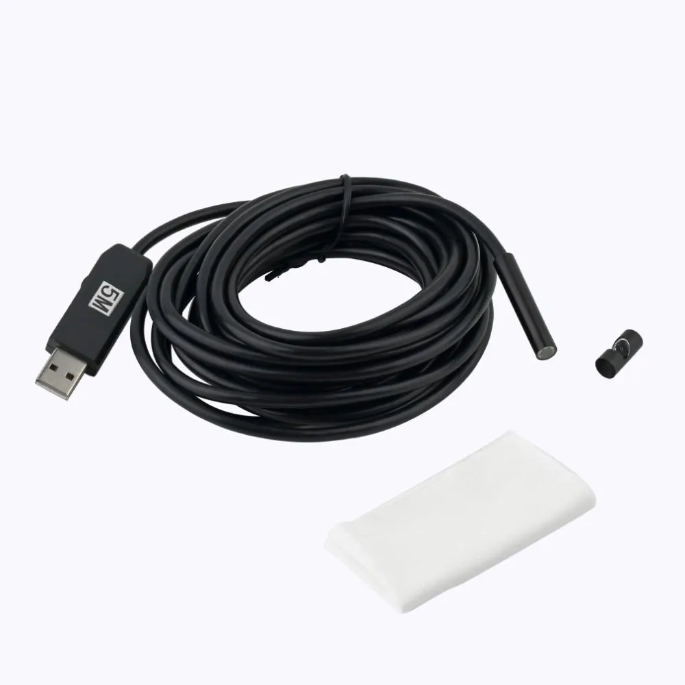 2020 5M 6 LED USB Waterproof Endoscope Borescope Snake Inspection Video Camera 7mm Newest 8