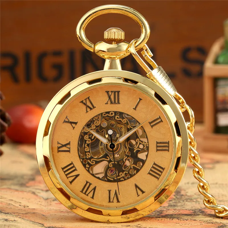 Reloj de bolsillo vintage para hombre con cadena de cuarzo nuevo reloj de  bolsillo vintage Half Hunter Classic Hand Wind mecánico reloj de bolsillo