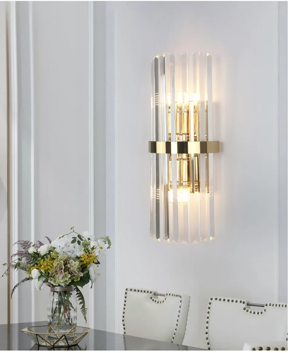 Moderne LED cristal applique murale or décor à la maison luminaire chambre couloir applique