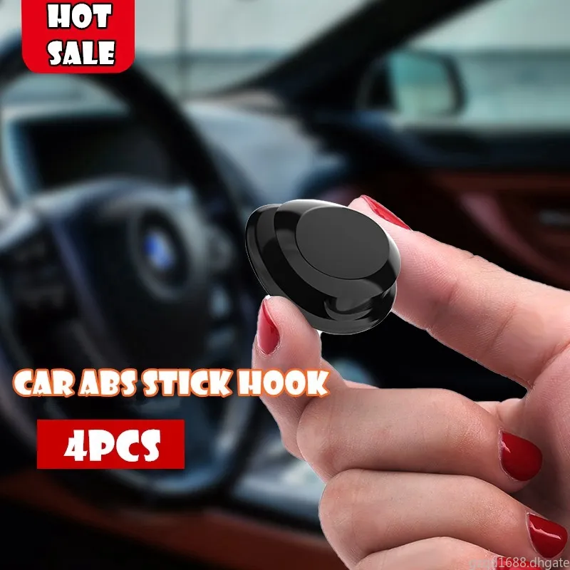 4PIECES CAR HOOKS Arrangör Förvaring för USB-kabel hörlursnyckel Förvaring Självhäftande väggkrokhängare Auto Fastener Clip