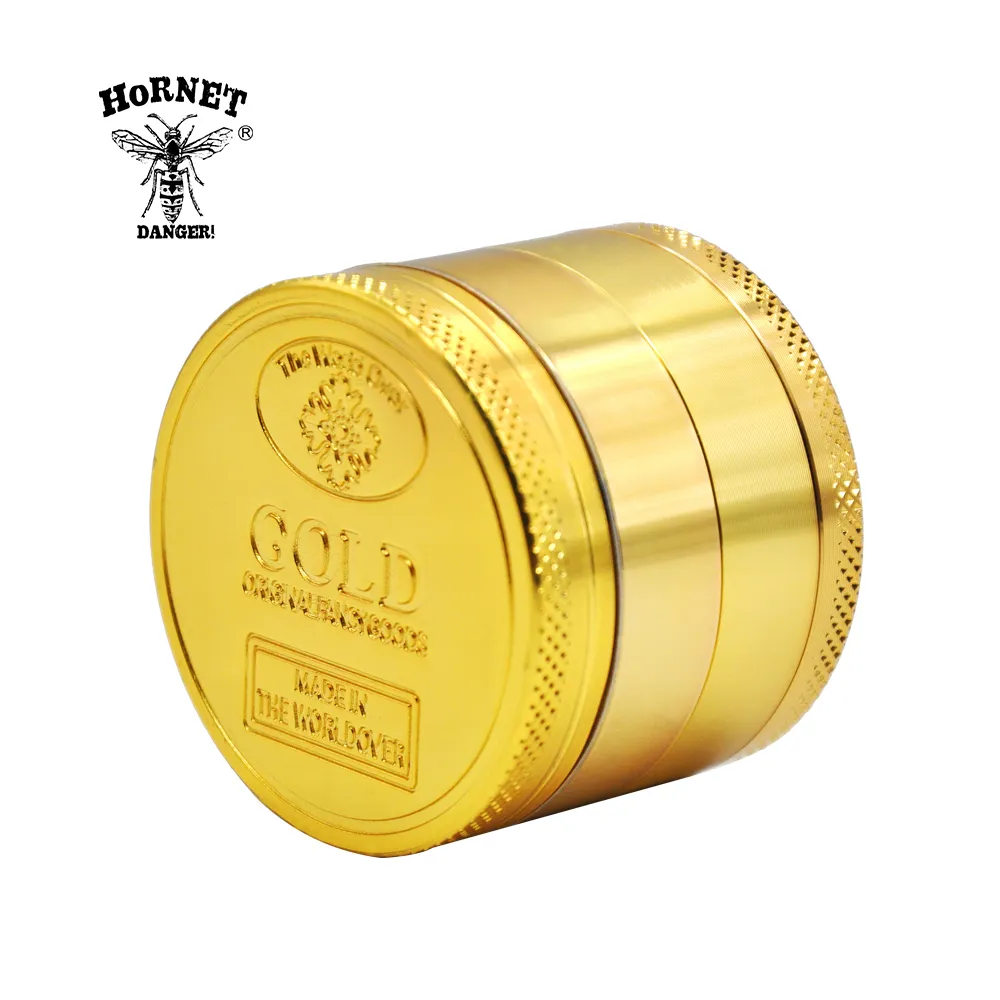 Gold Coin Grinder Zinc Alloy 50MM 4 Layer Metal Herb Grinder With Diamond Teeth Tobacco Miller Grinder Spice Crusher