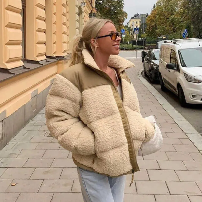 겨울 양털 재킷 여성 가짜 Shearling 겉옷 코트 여성 스웨이드 모피 재킷 코트 남자 따뜻한 두꺼운 양고기 복어 재킷 220118