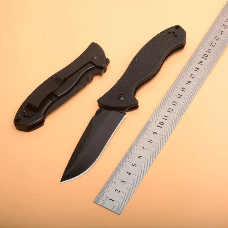 1pcs ks 6045BLK Folding Blade Kniv 8CR13 Titan belagda blad Svart G10 Handtag Pocket Knivar med Retail Box