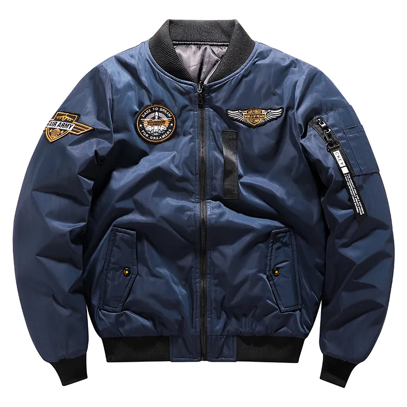 Mens navy blue deals leather jacket
