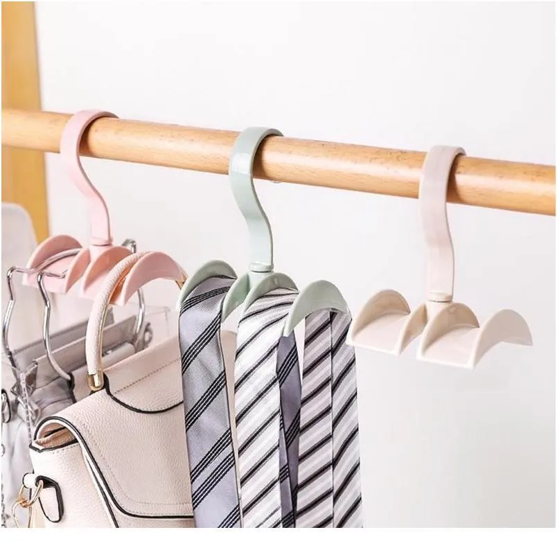 1pc Nordic Creative Tie Hook Plastic Coat Hook Closet Hanger Wardrobe Storage Rotating Storage Rack Multifunct jllHNh