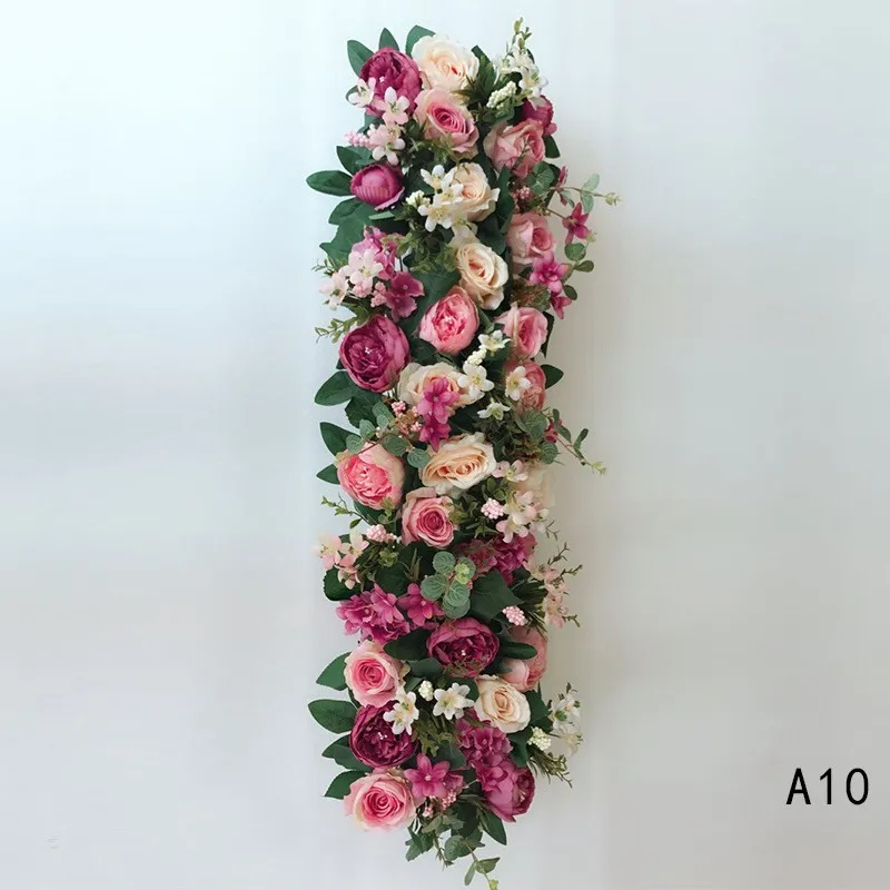 Artificial Arch Flower Row Silk Rose Flower Row DIY Wedding Road Guide Arch Decoration Centerpiece Wedding Decorative Backdrop EEF3564