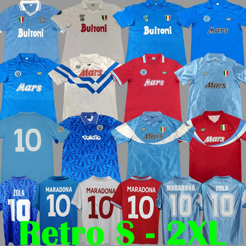 Vintage 1986 1987 1988 1989 1990 1991 1993 Napoli Retro voetbalshirts 87 88 Coppa Italia SSC Napoli Maradona 10 ZOLA Classic Napolitaanse kit