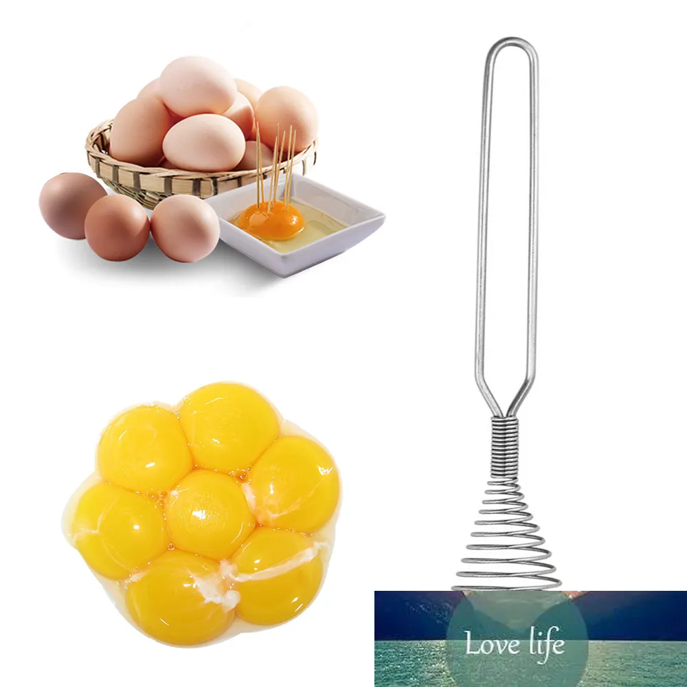 Stainless Steel Spring Coil Whisk Mixing Manual Egg Beater Spring  Semiautomatic Laborsaving Device Egg Beater