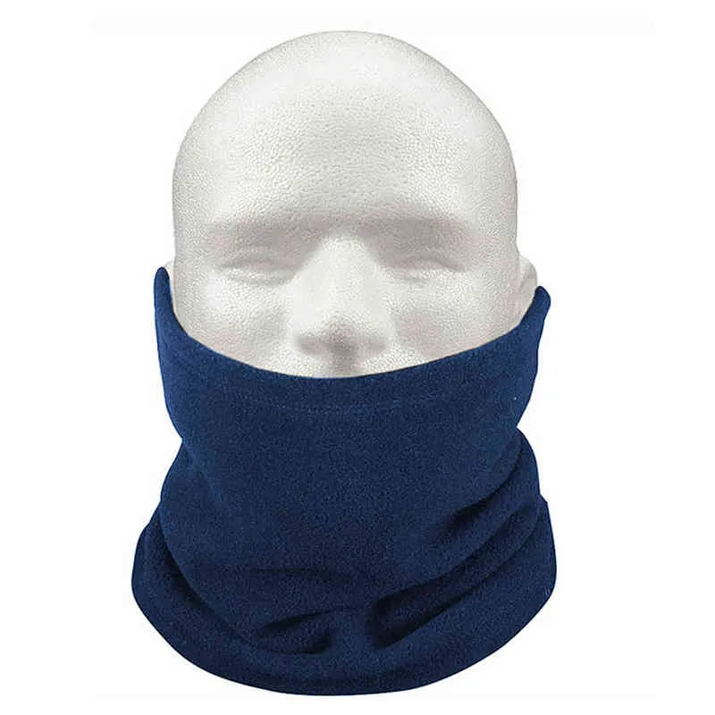 3-i-1 Fleece Neck Warmer Snood Scarf Hat Unisex Ski Wear - Blue Y1229