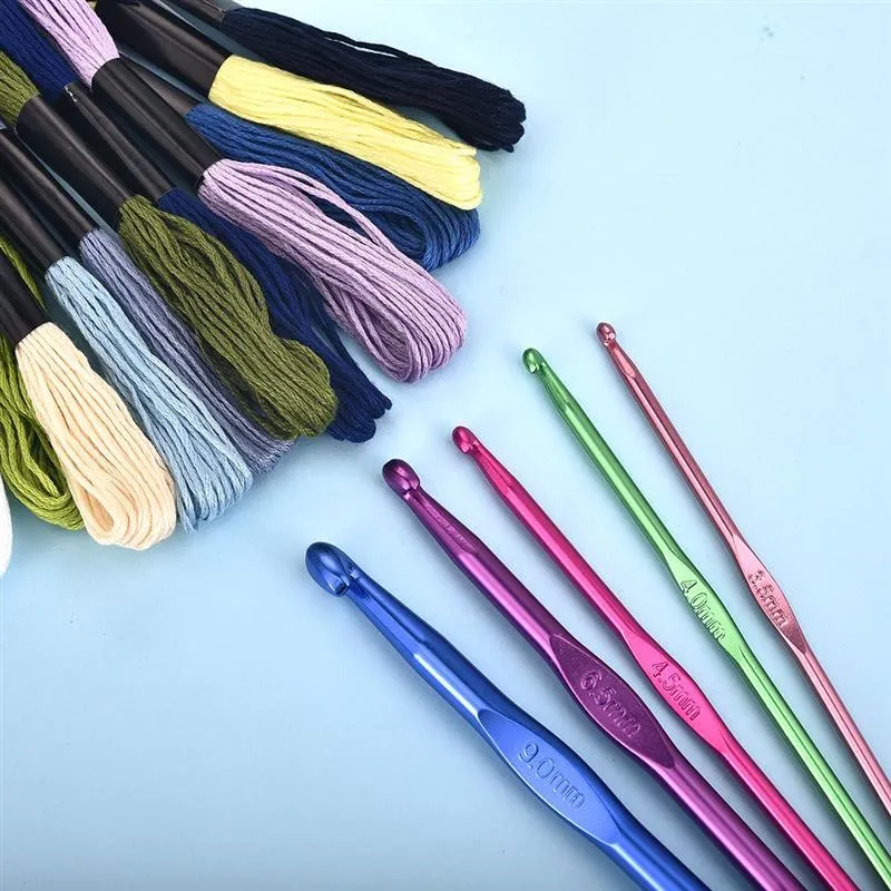 Crochet Hooks (14 Pcs) - Multi Coloured Aluminum Crocheting Hooks Set with  Case (2 mm - 10 mm) 