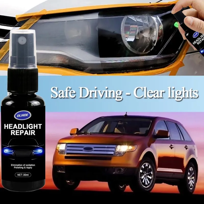 Car Headlight Repair Fluid Polishing Agent Scratch Remover Headlight Renewal Polish Maintenance Liquid Kit Auto Accessories