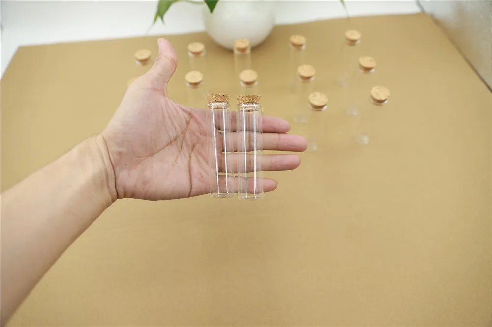 50pcs Glass Bottle 22mm Test Tube Cork Stopper Mini Spice Bottles Container Small DIY Jars Vials Tiny Bottles glass (4)