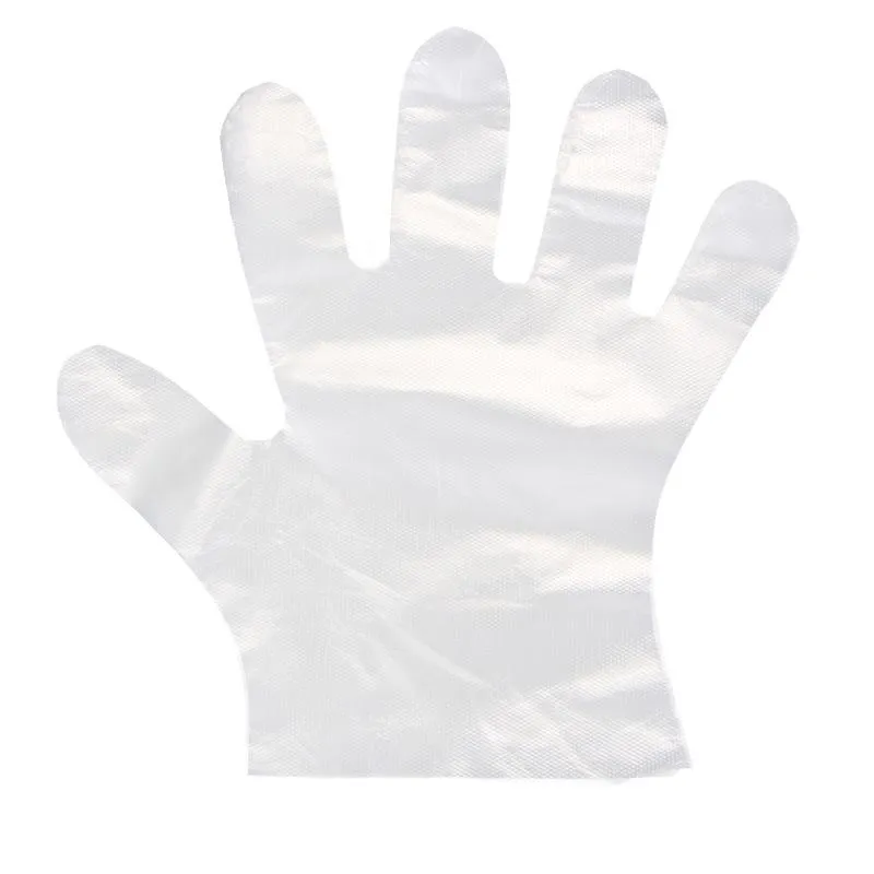 Thin (100pcs/bag, 0.4g) PE Polyethylene Disposable Transparent Gloves Food Grade Plastic Gloves Catering Beauty Thickened Disposable Gloves