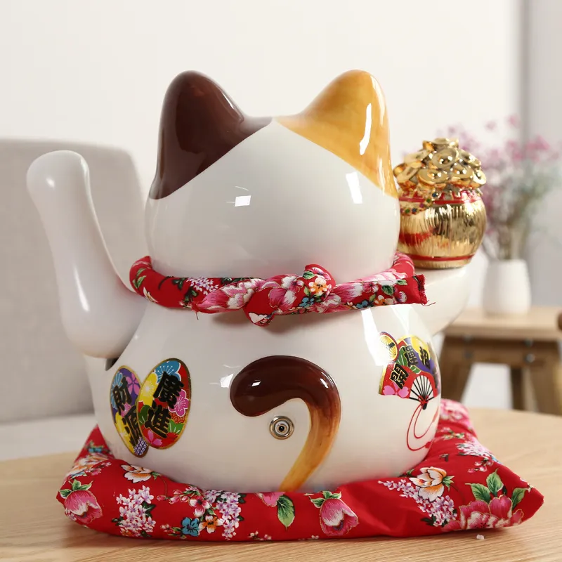 Lucky Cat Piggy Bank 10 Inch Maneki Neko Coin Bank For Good
