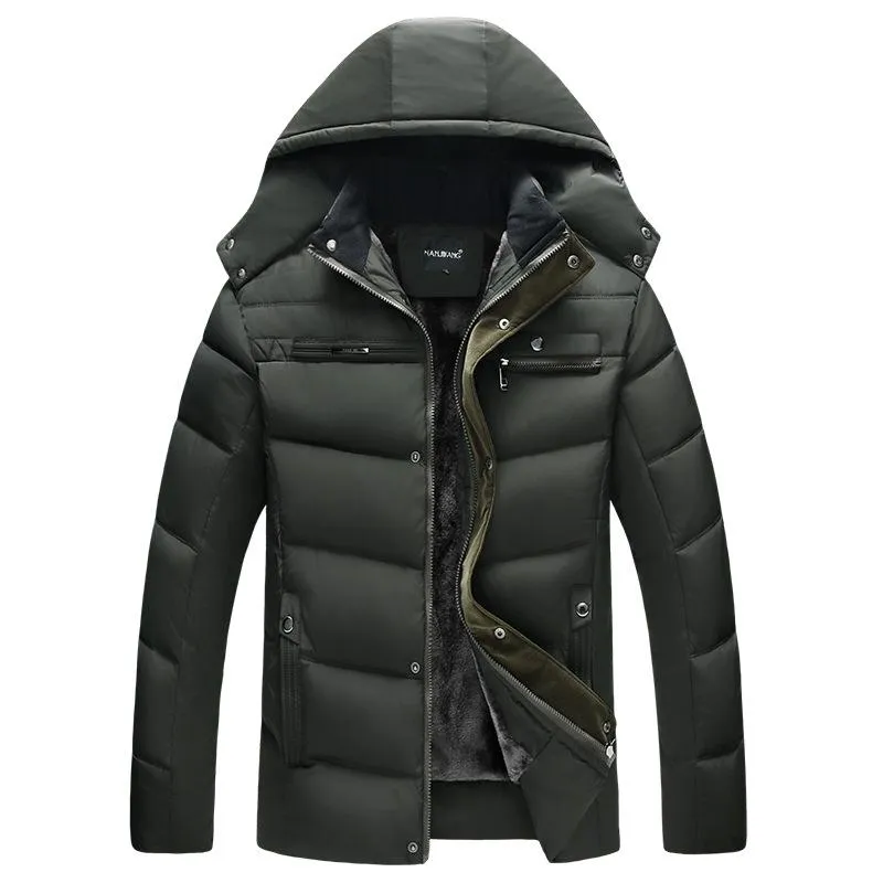 Moda-homens para baixo parkas inverno engrossar homens com capuz parka grande tamanho lã algodão casaco quente para masculino casual outerwear alta qualidade com zip