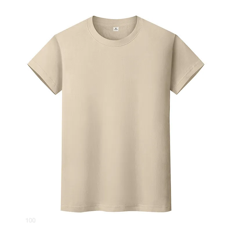 Yeni Yuvarlak Boyun Katı Renk T-Shirt Yaz Pamuk Dibe Gömlek Kısa Kollu Erkek ve Bayan Yarım Kollu Mbwkiio