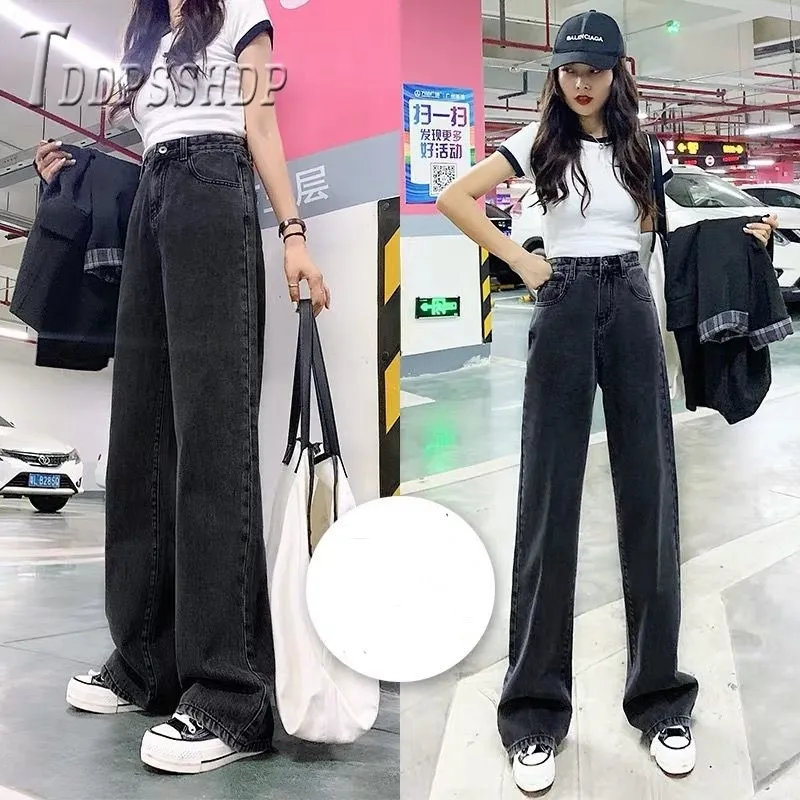 Loose Women Jeans High Waist Long Style Wide Leg Female Trousers Denim Pants 201029 Loose Women Jeans High Waist Long Style Wide Leg Female Trousers Denim Pants 201029