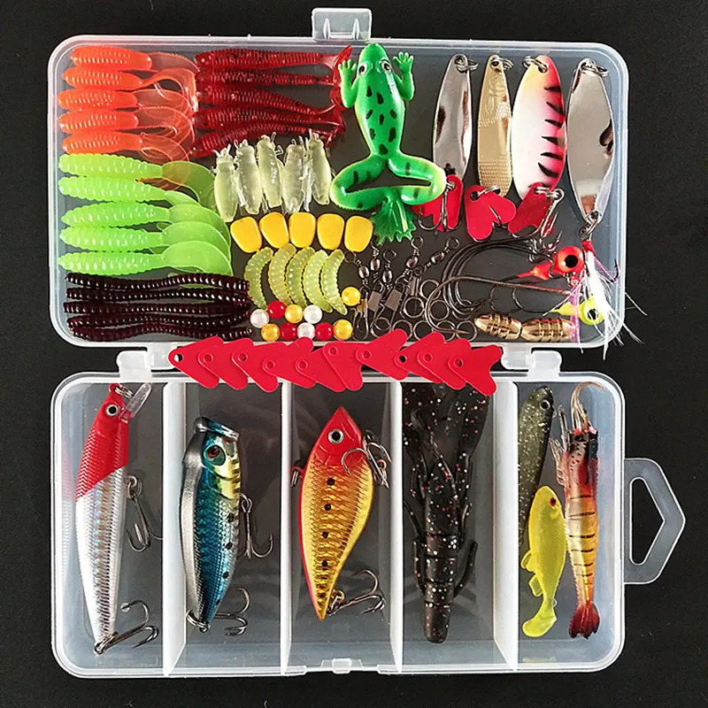 Articles de pêche,Kit d'appâts d'eau Douce avec boîte de pêche - Bait  Tackle Kit pour Bar Truite Saumon, leurres de pêche pour (L) - Cdiscount  Sport