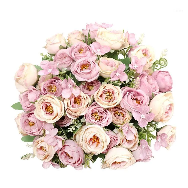 Rose Artificielle 10 Rosen Wohnzimmer Startseite Hochzeit Dekoration Simulation Bouquet Fleurs Artificières en Soe Haute Qualiten1