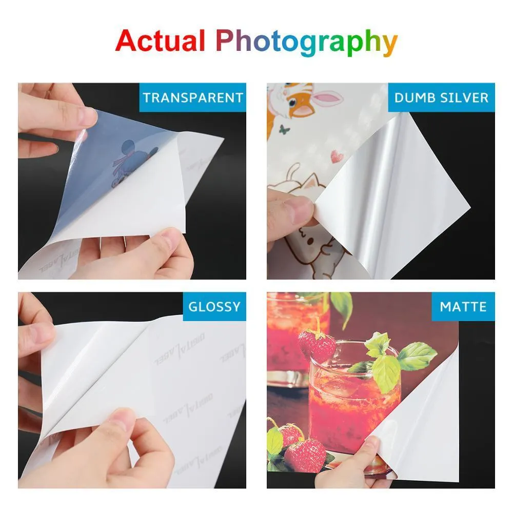 A-SUB Clear Sticker Paper for Inkjet Printers - Waterproof