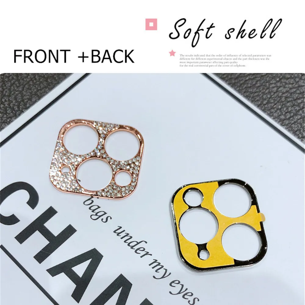 Hikissny, pellicola protettiva per obiettivo per iPhone 12 Pro Max, [2 pezzi] con brillantini per lenti a diamante per iPhone 12 Pro Max 6,7 pollici (argento+oro rosa