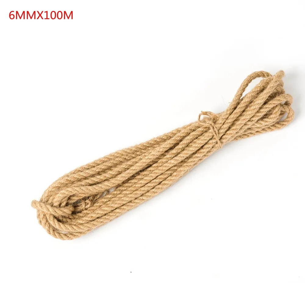 Cuerda de cáñamo, cuerda de yute de 0.236 pulgadas de grosor, cuerda gruesa  natural de yute para manualidades, decoración de bricolaje, envoltura de