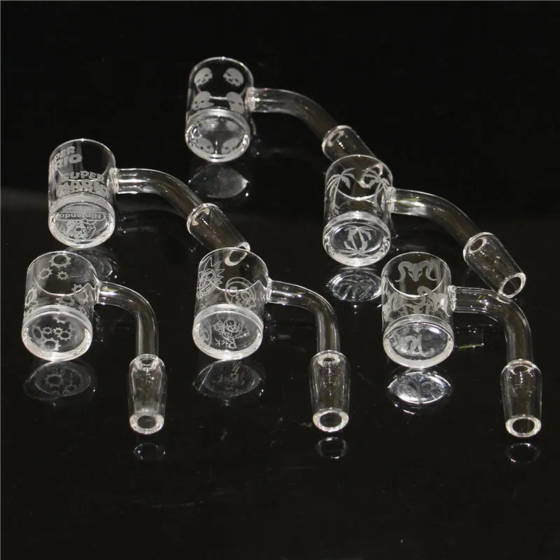 30pcs Smoking Beveled Edge Quartz Bangers 10mm 14mm 18mm Male Female silicone Nectar kit Concentrate smoke Pipe DHL