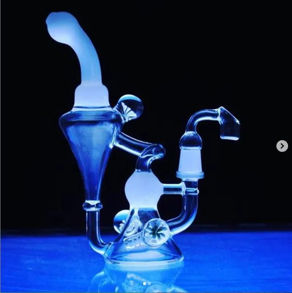 Klein recycleur verre bong épais verre eau bang huiles huiles bangs bangs tuyaux d'eau tabagisme accessoires avec narcohs de 14 mm de bol