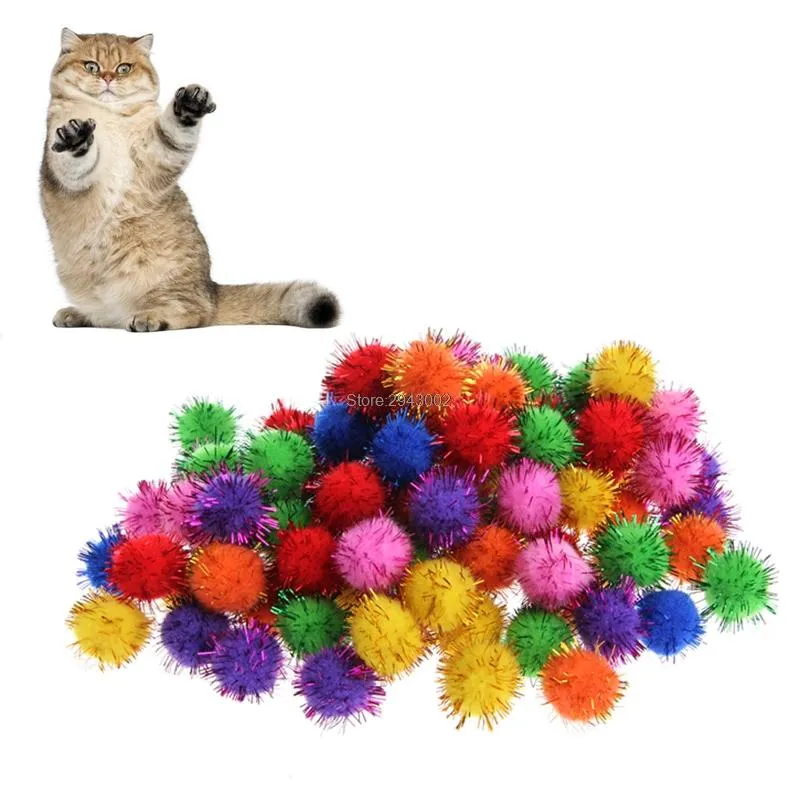 Wholesale Cat Toys Colorful Mini Sparkly Glitter Tinsel Balls