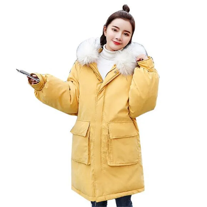 女性の冬の綿のジャケット2019新しいパッドの暖かいパーカー女性の毛皮の襟コート秋のoutwear casacas para mujer invierno t200116