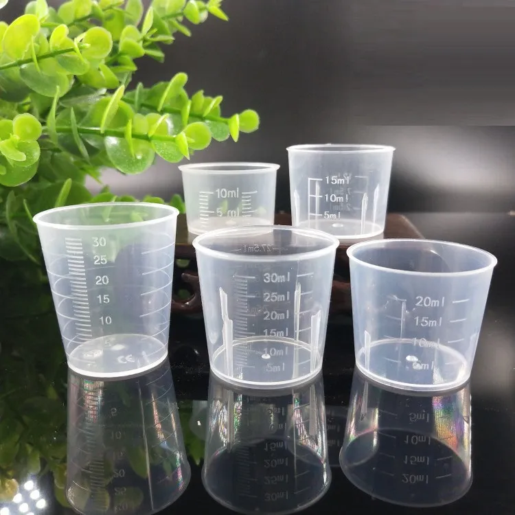 Lot 50 Tasses à Mesurer 30ml Plastique Graduées + 50 Bâtonnets - Pour Résine, Peinture Et Cuisine