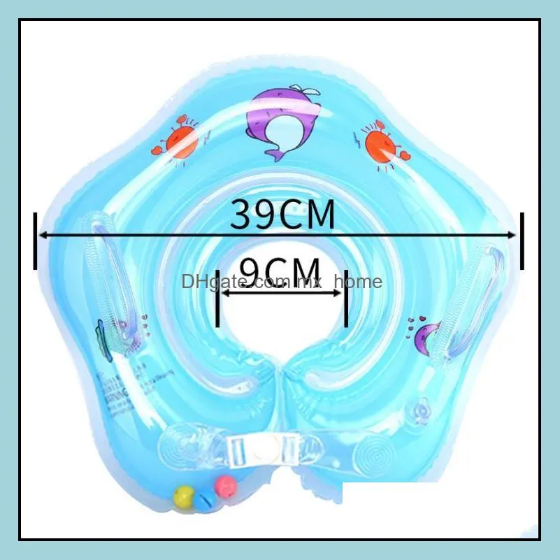 Cute Cartoon Baby Swimming Neck Ring Tube Safety Infant for Bathing Inflatable  Neck Float Swim Circle