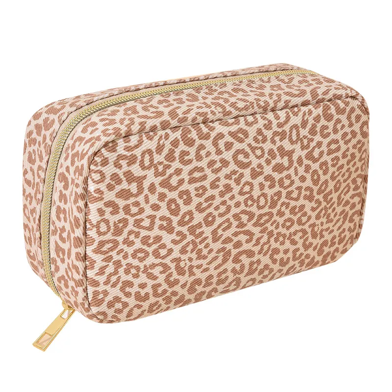 3pcs Cosmetic Bags Женщины Pu Zebra Leopard Prints Solid Cross Long Hessuration Bag