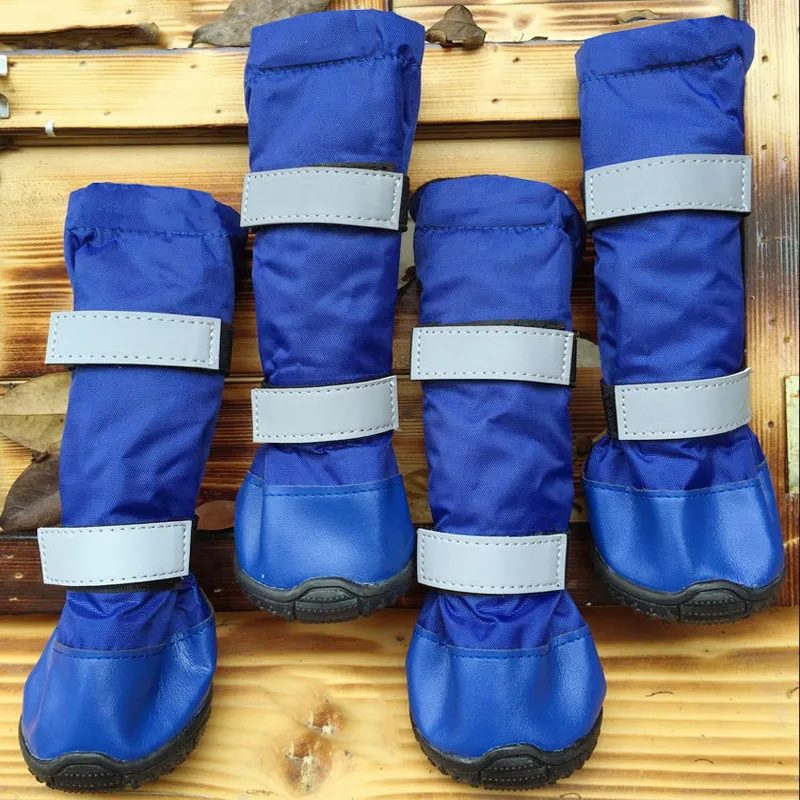 Açık Uzun Köpek Boot 100% Su Geçirmez Büyük Köpek Ayakkabı Ile Kauçuk Taban Kış Kar Botları Dikiş Sızdırmazlık Yağmur Jack Boots 201109