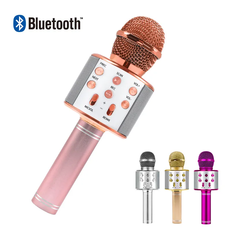 Bluetooth Karaoke Microphone اللاسلكي الميكروفون المحمول محترف مكبر صوت محمول باليد Home KTV Player Singing Recorder MIC