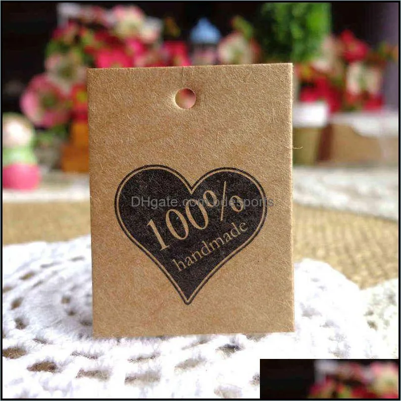 100pcs 3x4cm Vintage Kraft Paper Gift Tags Ball of Yarn Handmade Mini Kraft Paper Cards Hang Tag Gift Tag DIY Paper Labels Y1230